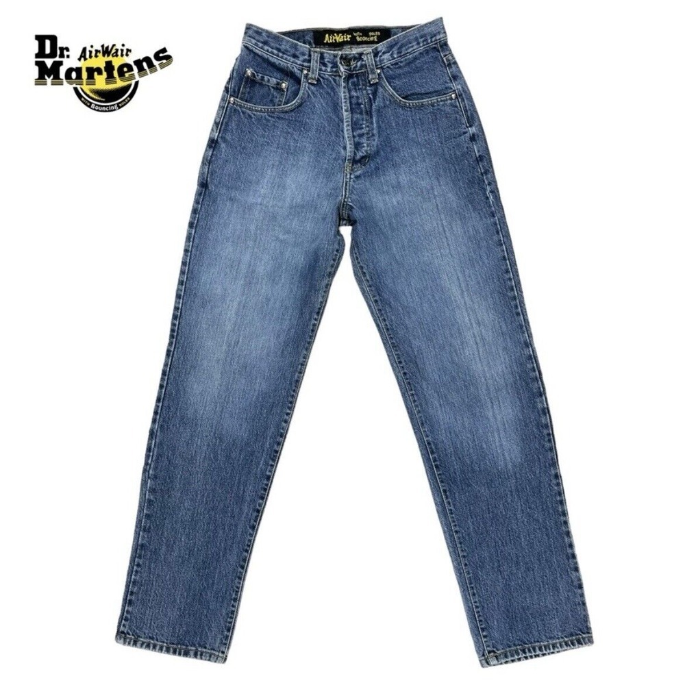 Dr Martens Men's 28x34 90s Vintage Loose Fit Button‎ Fly Blue Denim Jeans Y2K